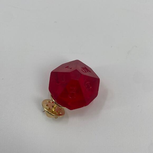 Handmade red d and d dice pin - Picture 1 of 4